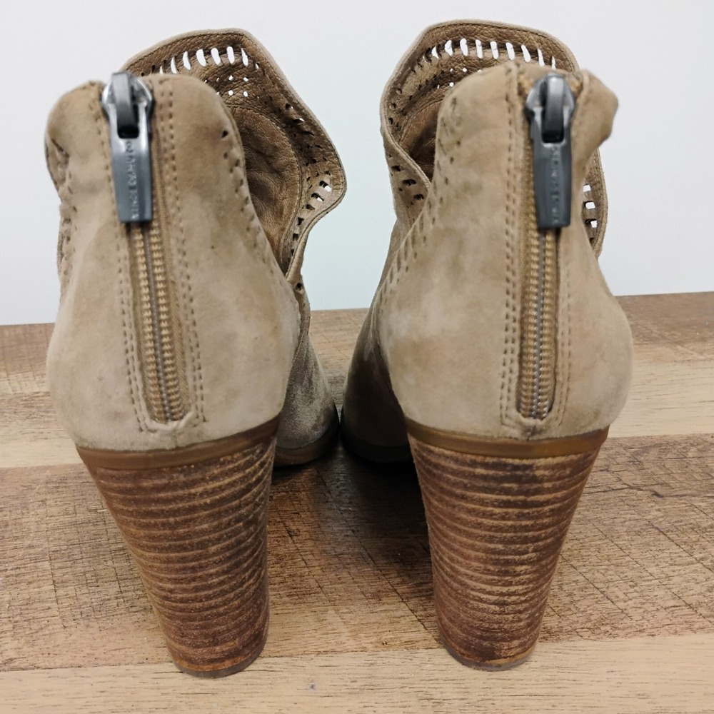 Vince Camuto‎ Boots Womens 10 M Fileana Split Shaft Ankle Bootie Brown Suede Zip - Picture 7 of 13